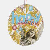 Ornament kerstcirkel Prettige feestdagen Angel (Links)