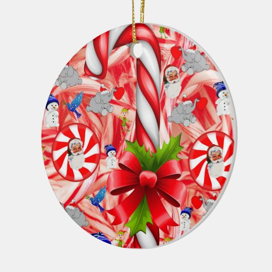 Ornament kerstcirkel, snoepsuikerriet (Links)