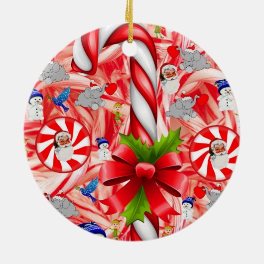 Ornament kerstcirkel, snoepsuikerriet (Achterkant)