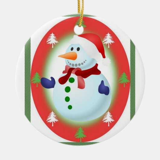 Ornament kerstcirkel, Snowman (Voorkant)