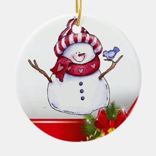 Ornament kerstcirkel, Snowman (Voorkant)