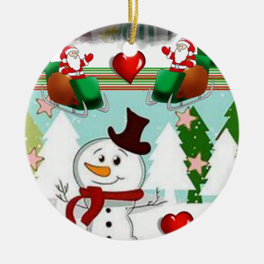 Ornament kerstcirkel, Snowman (Voorkant)