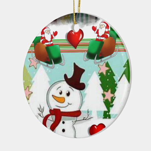 Ornament kerstcirkel, Snowman (Links)