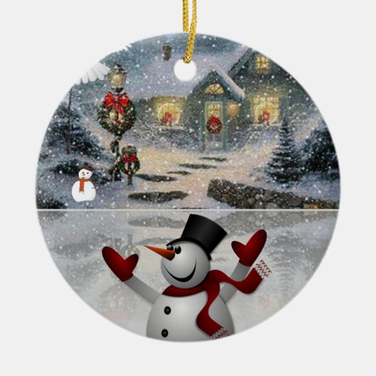 Ornament kerstcirkel, Snowman (Voorkant)