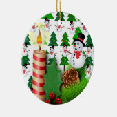 Ornament kerstcirkel, Snowman Candle (Rechts)