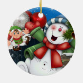 Ornament kerstcirkel, Snowman Elf (Achterkant)