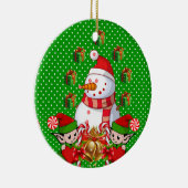 Ornament kerstcirkel, Snowman Elf (Rechts)
