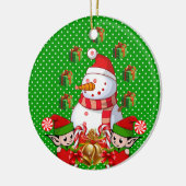 Ornament kerstcirkel, Snowman Elf (Links)