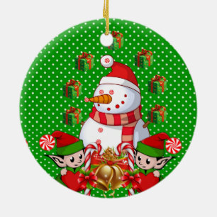 Ornament kerstcirkel, Snowman Elf