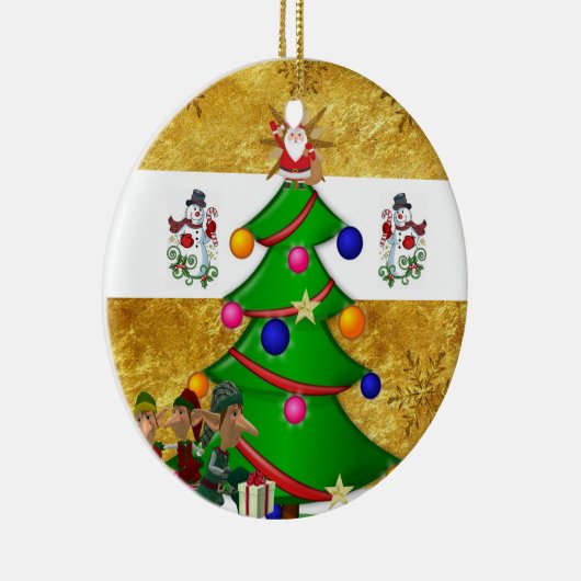 Ornament kerstcirkel, Snowman Elf (Rechts)