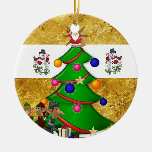 Ornament kerstcirkel, Snowman Elf (Voorkant)