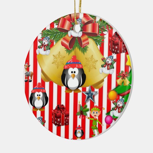 Ornament kerstcirkel, Snowman Penguin (Links)