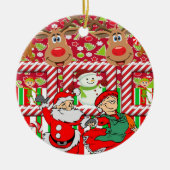 Ornament kerstcirkel, Snowman Reindeer Elf (Voorkant)