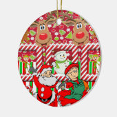 Ornament kerstcirkel, Snowman Reindeer Elf (Links)