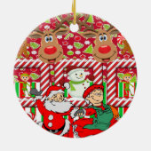 Ornament kerstcirkel, Snowman Reindeer Elf (Achterkant)