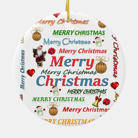 Ornament kerstcirkel, vrolijk kerstfeest (Achterkant)