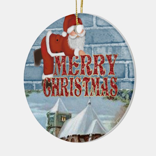 Ornament kerstcirkel, vrolijk kerstfeest (Links)