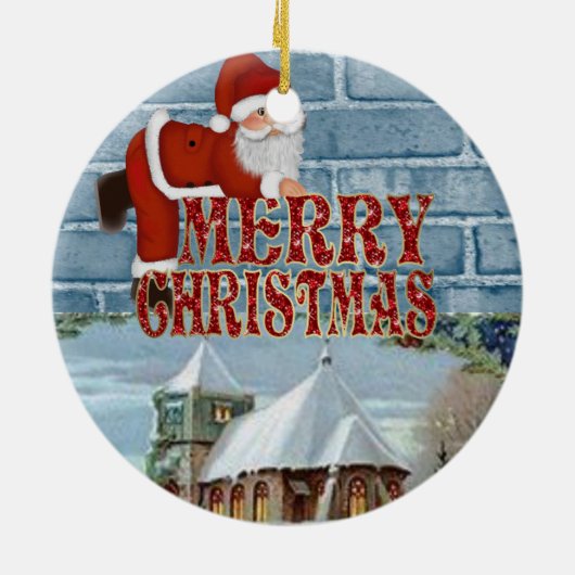 Ornament kerstcirkel, vrolijk kerstfeest (Achterkant)