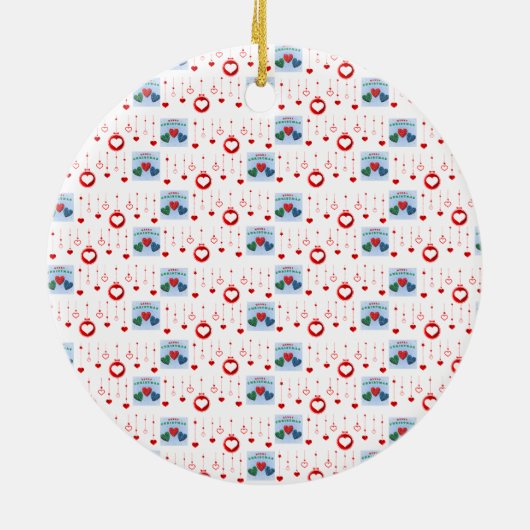 Ornament kerstcirkel, vrolijk kerstfeest (Achterkant)