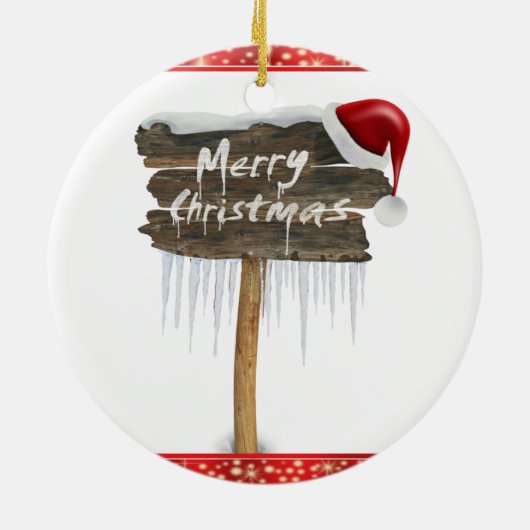 Ornament kerstcirkel, vrolijk kerstfeest (Achterkant)