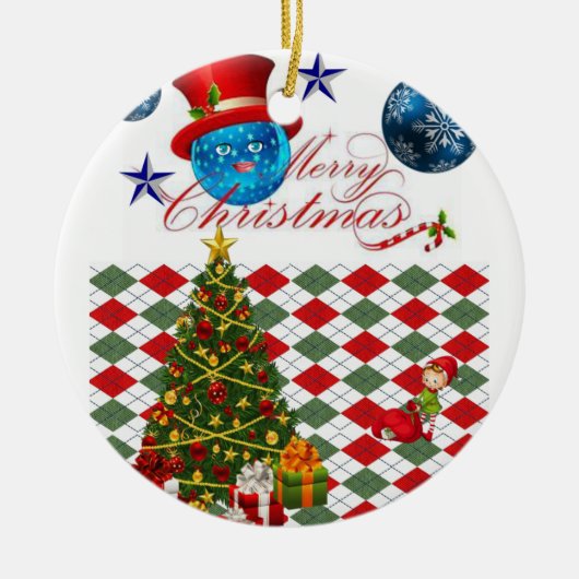 Ornament kerstcirkel, vrolijk kerstfeest (Voorkant)