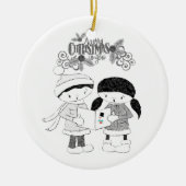 Ornament kerstcirkel, vrolijk kerstfeest (Voorkant)