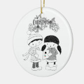 Ornament kerstcirkel, vrolijk kerstfeest (Links)