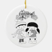 Ornament kerstcirkel, vrolijk kerstfeest (Achterkant)