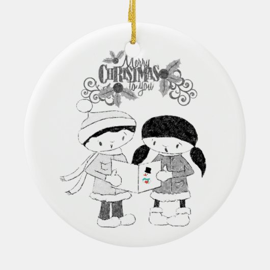 Ornament kerstcirkel, vrolijk kerstfeest (Achterkant)