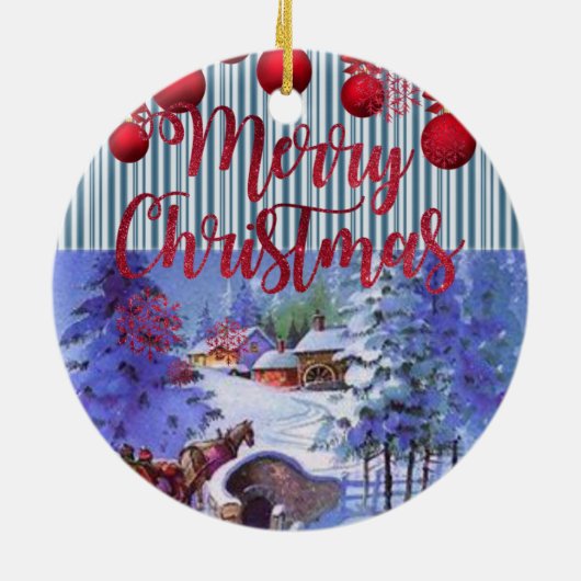 Ornament kerstcirkel, vrolijk kerstfeest (Achterkant)