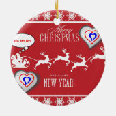 Ornament kerstcirkel, vrolijk kerstfeest (Achterkant)