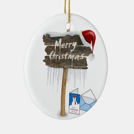 Ornament kerstcirkel, vrolijk kerstfeest (Rechts)