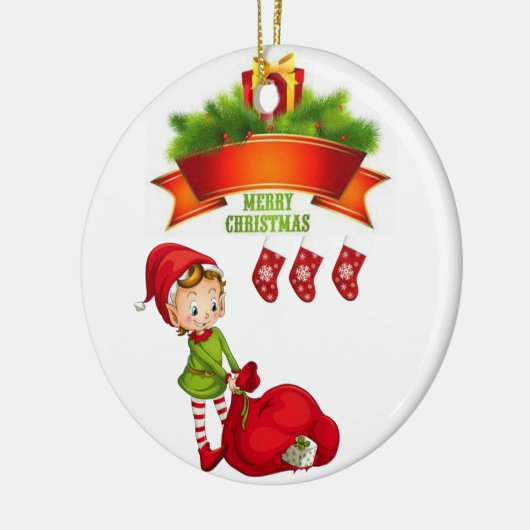 Ornament kerstcirkel, vrolijk kerstfeest (Links)