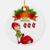 Ornament kerstcirkel, vrolijk kerstfeest (Achterkant)