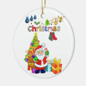 Ornament kerstcirkel, vrolijk kerstfeest (Links)