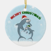Ornament kerstdolfijnen (dubbelzijdig) (Voorkant)
