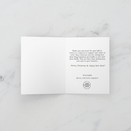 Ornament kerstfeestdag bedankkaart (Binnen)