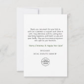 Ornament kerstfeestdag bedankkaart (Achterkant)