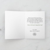 Ornament kerstfeestdag bedankkaart (Binnen)