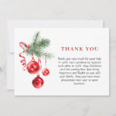 Ornament kerstfeestdag bedankkaart (Voorkant)