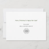 Ornament kerstfeestdag bedankkaart (Achterkant)