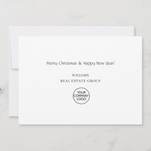 Ornament kerstfeestdag bedankkaart (Achterkant)