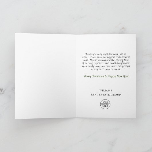 Ornament kerstfeestdag bedankkaart (Binnen)