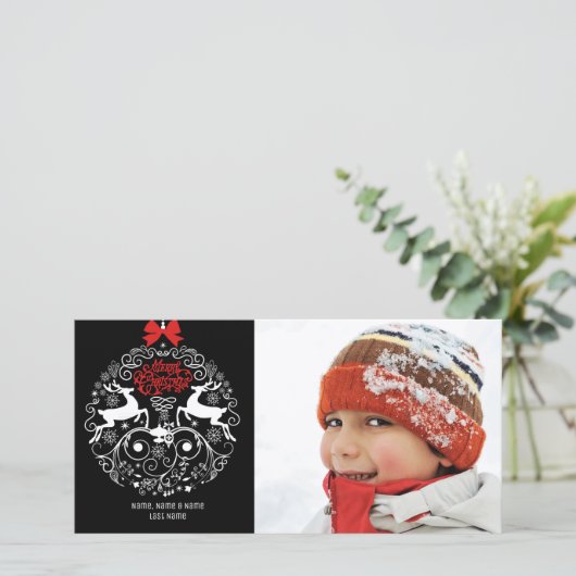  Ornament kerstfotokaart Feestdagenkaart (Staand voorkant)