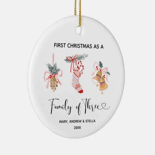 Ornament Kerstmis als een gezin van drie jaar (Rechts)