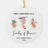 Ornament Kerstmis als een gezin van drie jaar (Voorkant)