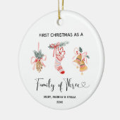 Ornament Kerstmis als een gezin van drie jaar (Links)