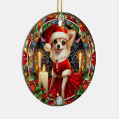 Ornament Kerstmis Santa Chihuahua (Rechts)
