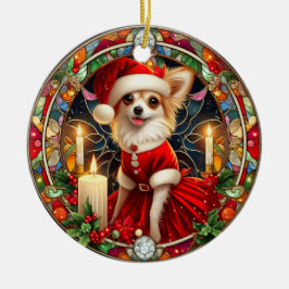 Ornament Kerstmis Santa Chihuahua