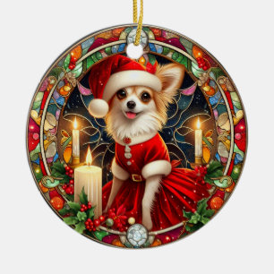 Ornament Kerstmis Santa Chihuahua